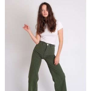 Jesse Kamm sailor pants in army green/olive.